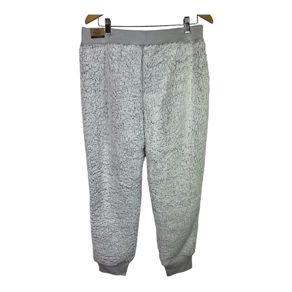 PINK High Waist Sherpa Joggers Gray NWT Cozy Sz L - Picture 2 of 10